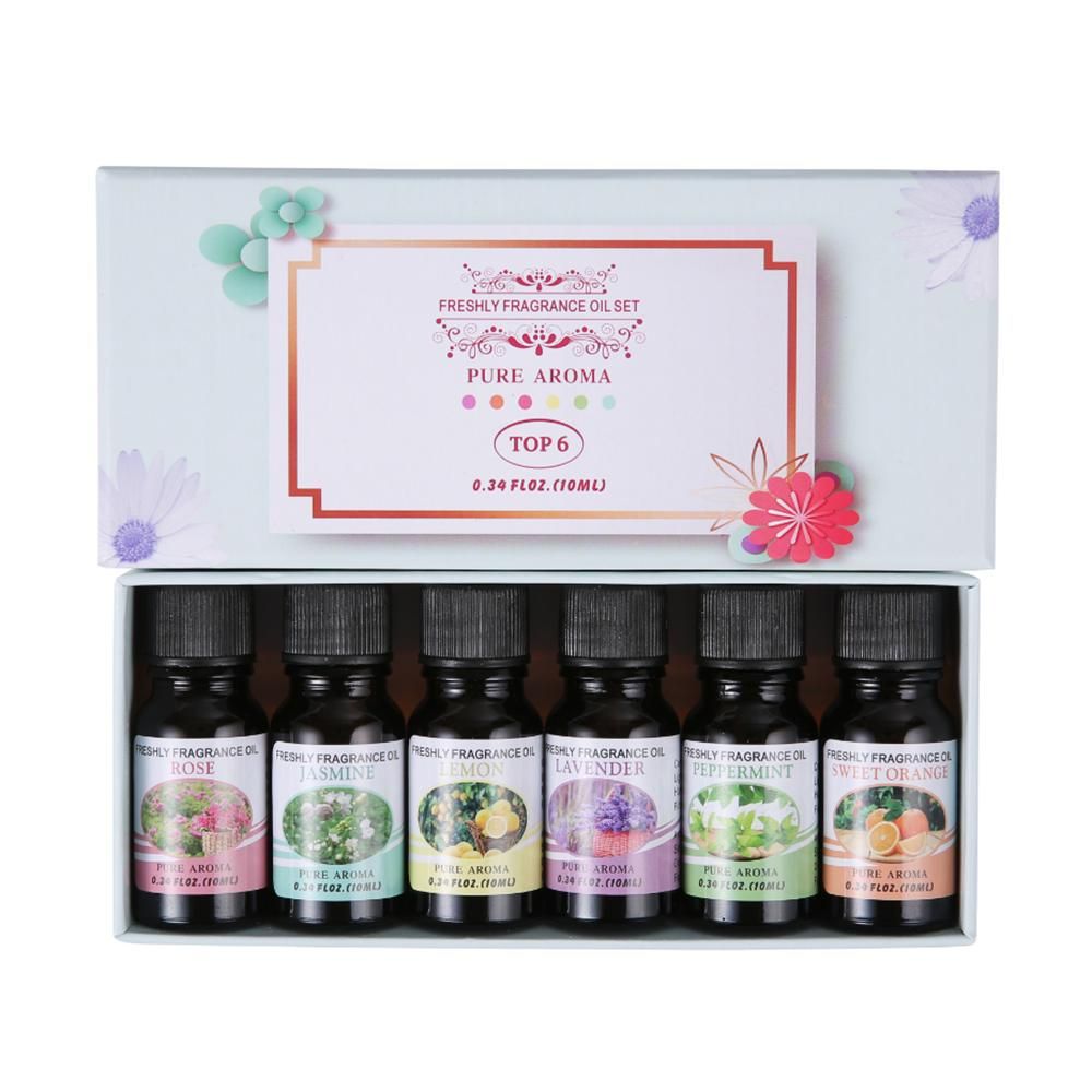 6 Bottles Set 10ml Essential Oil Pure Aroma Fragrance Oil Air Humidifier