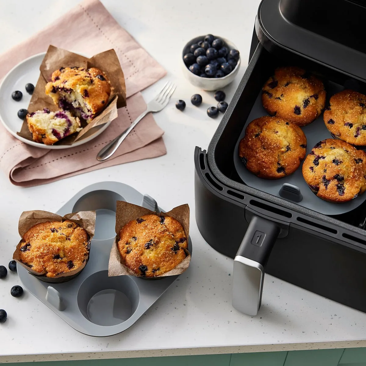 2 Lakeland Air Fryer Silicone Muffin Moulds - Universal Fit