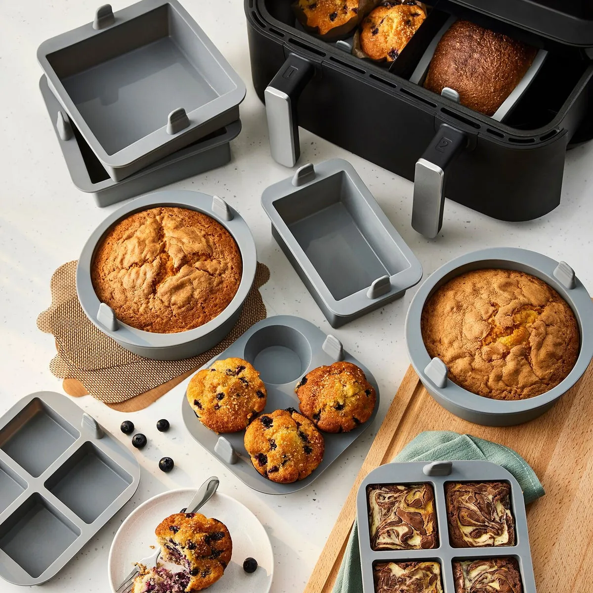 2 Lakeland Air Fryer Silicone Muffin Moulds - Universal Fit