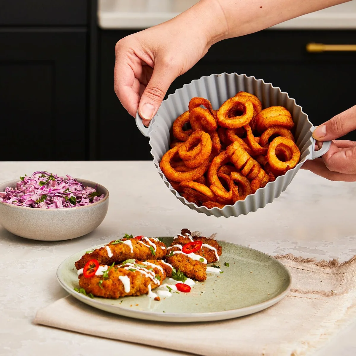 Silicone Air Fryer Basket - Universal Fit