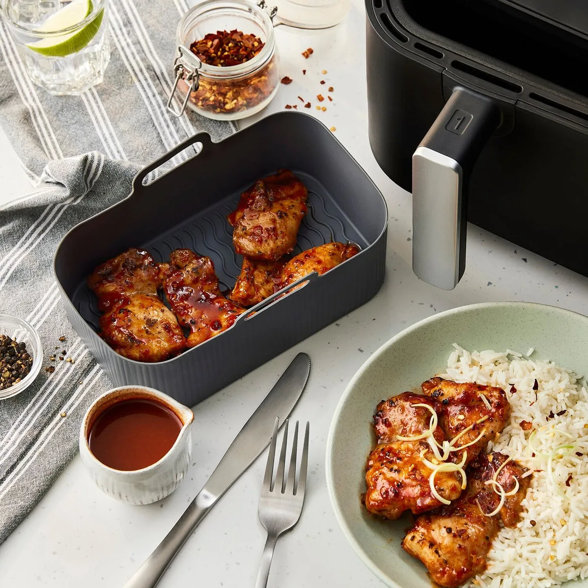 Oblong Silicone Air Fryer Basket - Universal Fit