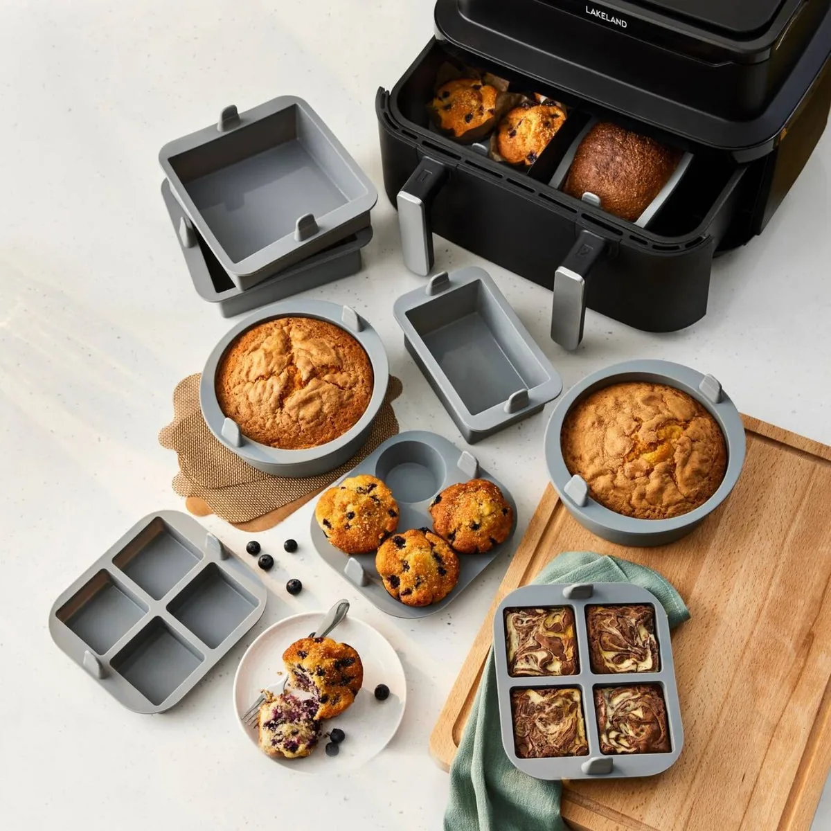 2 Lakeland Air Fryer Square Silicone Moulds - Universal Fit