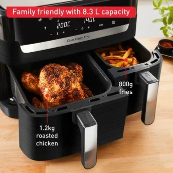 Tefal Dual Easy Fry Air Fryer 8.3L - Grey