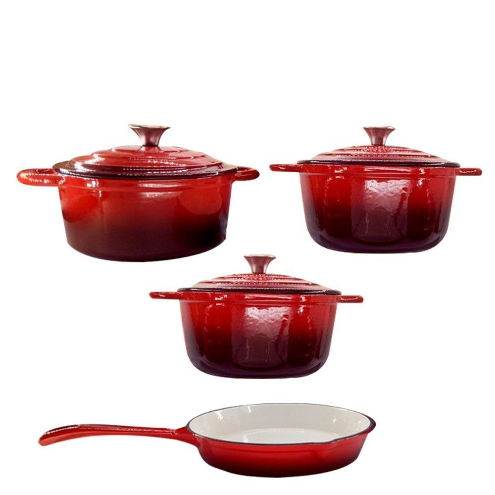 Authentic Cast Iron Dutch Oven Cookware Pot 7 Pcs Set