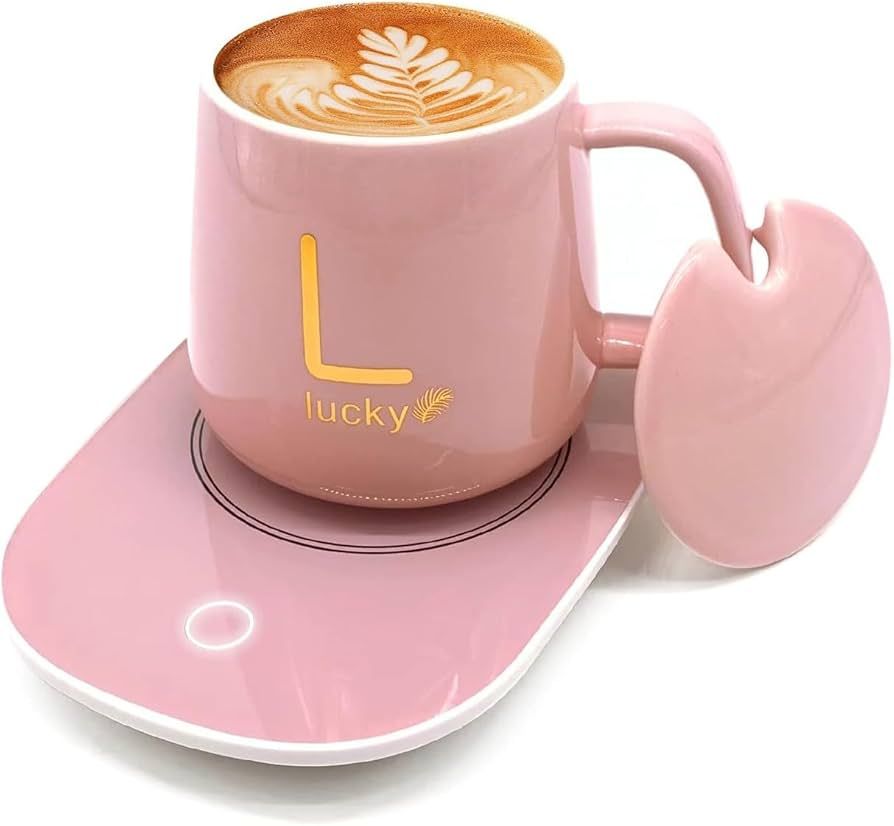 BB Classy Electric Coffee Warmer Coaster and Mug Set - Pink