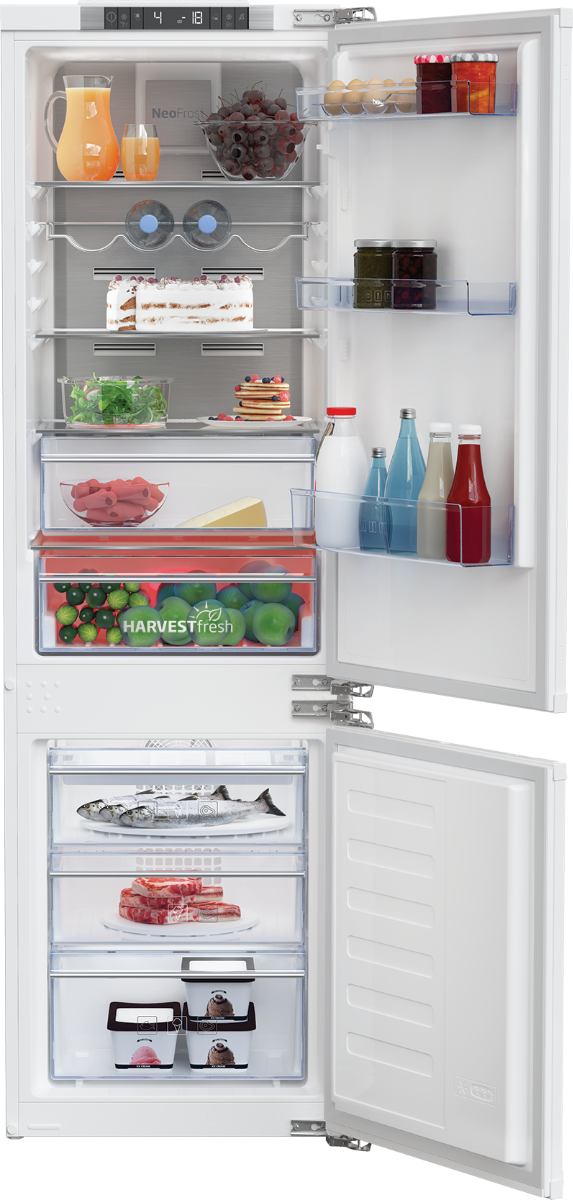 Beko 54cm White Integrated Combi  Fridge Freezer - BCNA275E4FN