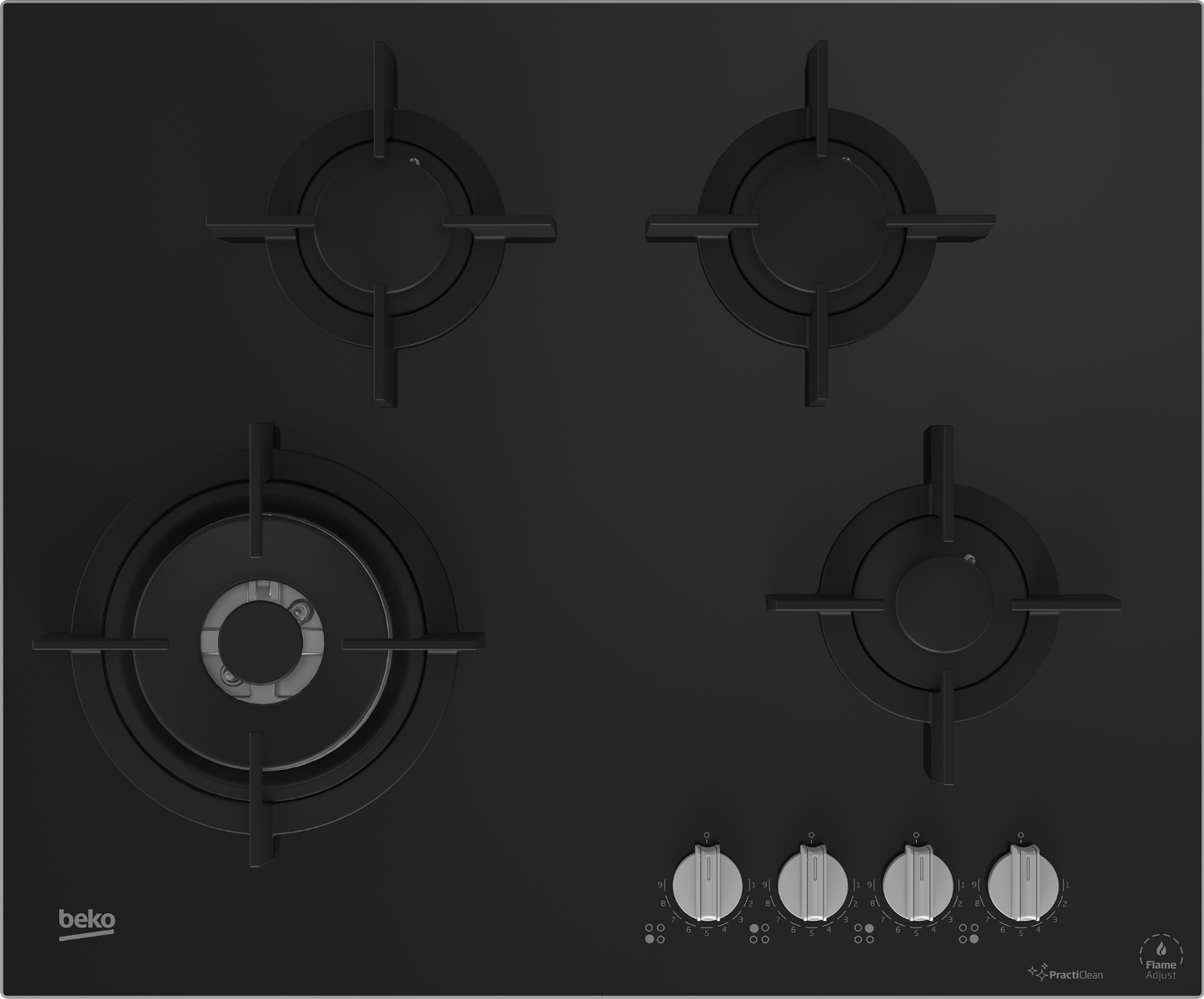 Beko 60cm Black Hob Gas On Glass - MACM11