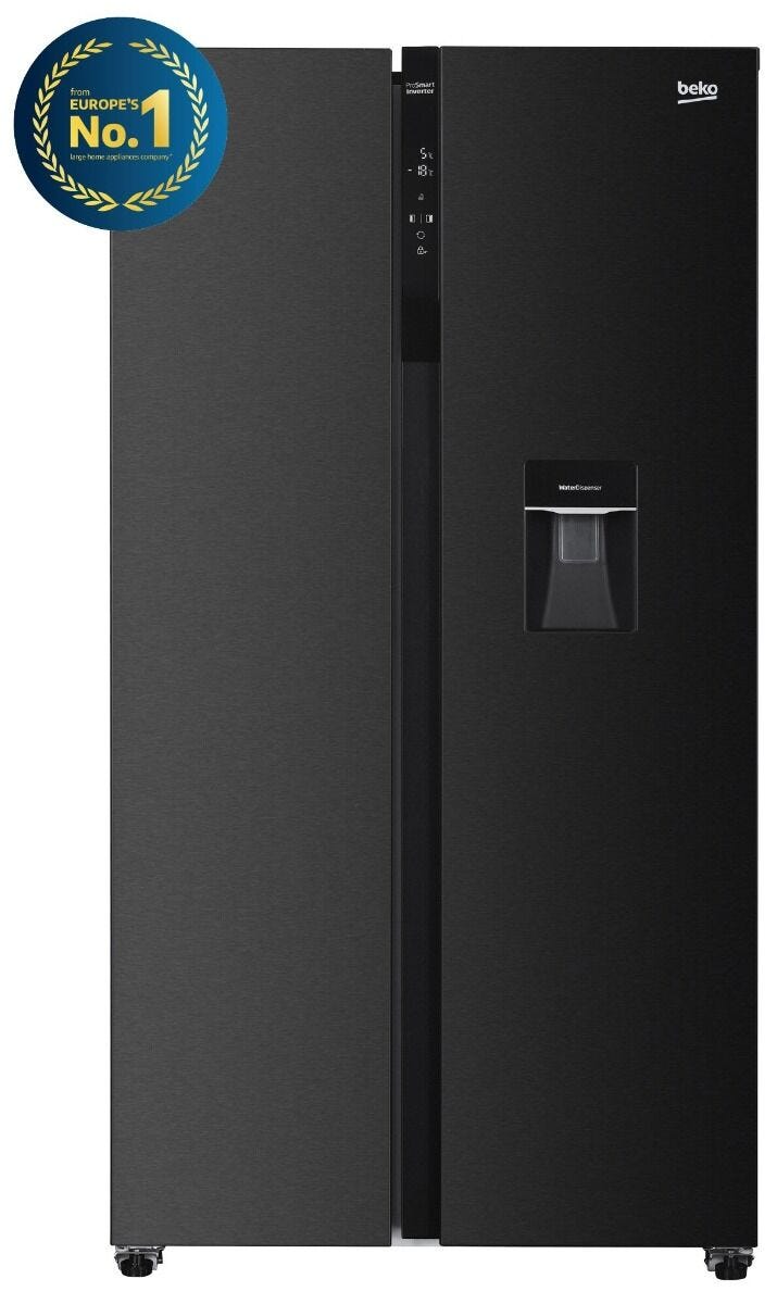 Beko 91cm Dark Inox Side-By-Side Harvest Fresh Fridge - GNO532B