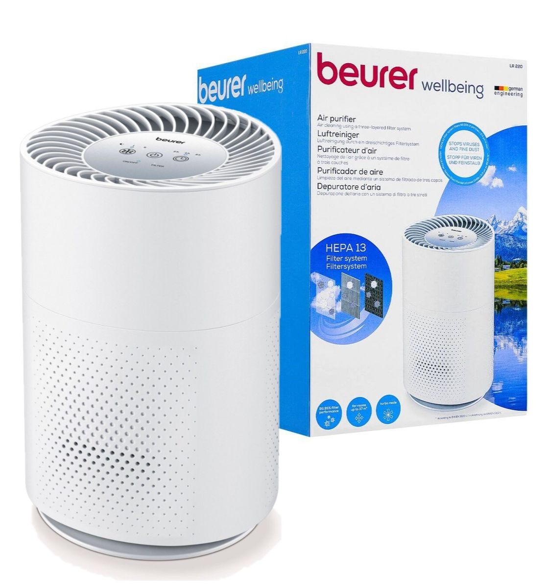 Beurer Germany Air Purifier LR 220 Clean Air Reduces Allergies: 37m2 Rooms