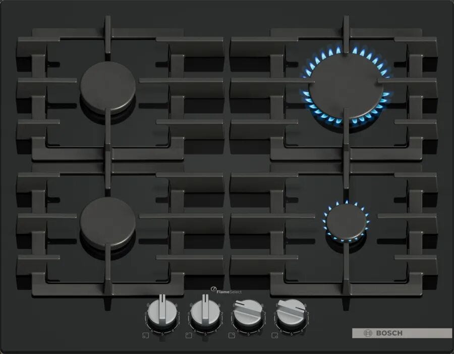 Bosch 60cm Black Series 6 Gas Hob - PPP6A6I40Z