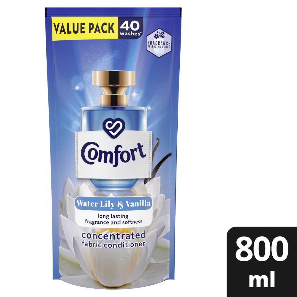 Comfort WaterLily&Vanilla Concentrated Laundry Fabric Softener Refill 800ml