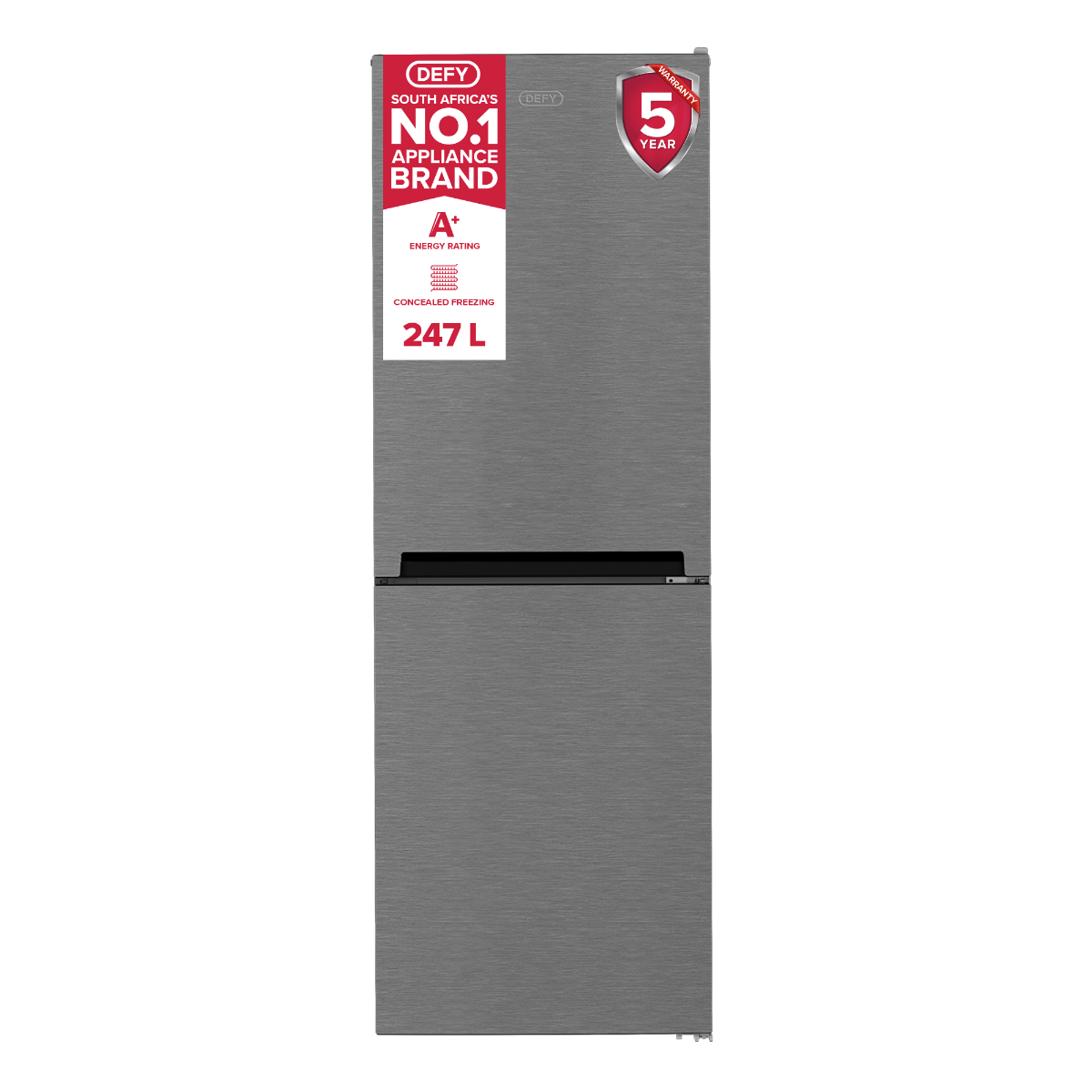 Defy 247L Satin Metallic C300 ECO Combi  Fridge - DAC447