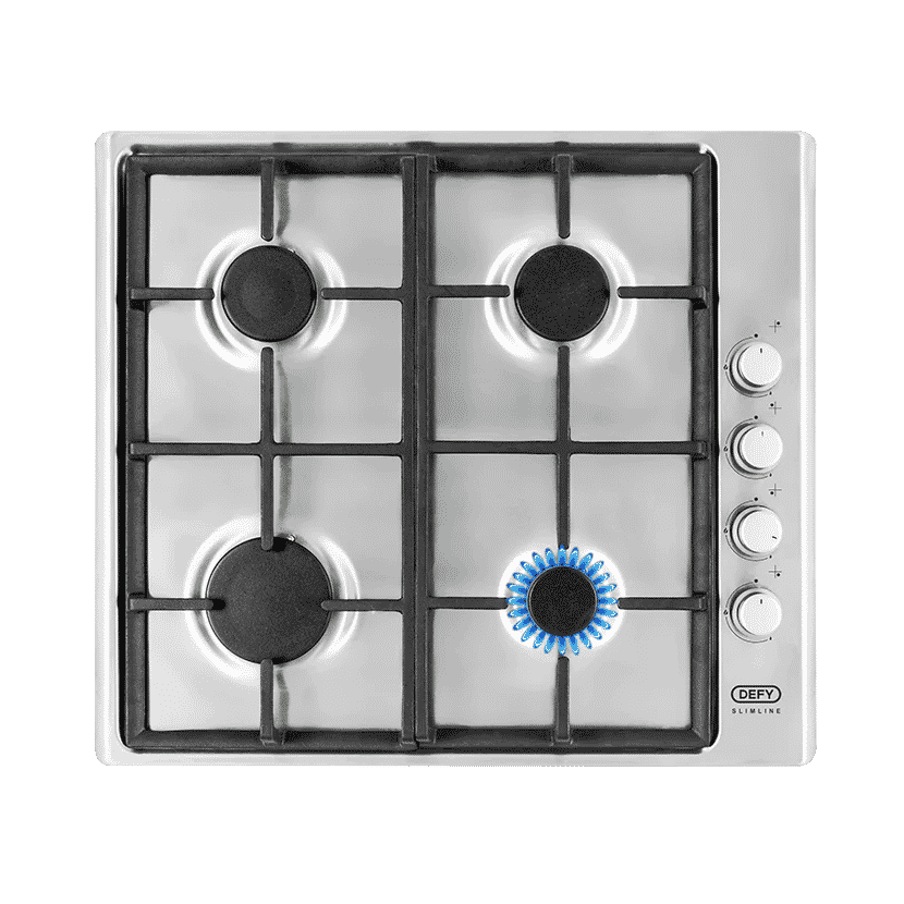 Defy 4 Slimline Gas Hob Side Control - Stainless Steel