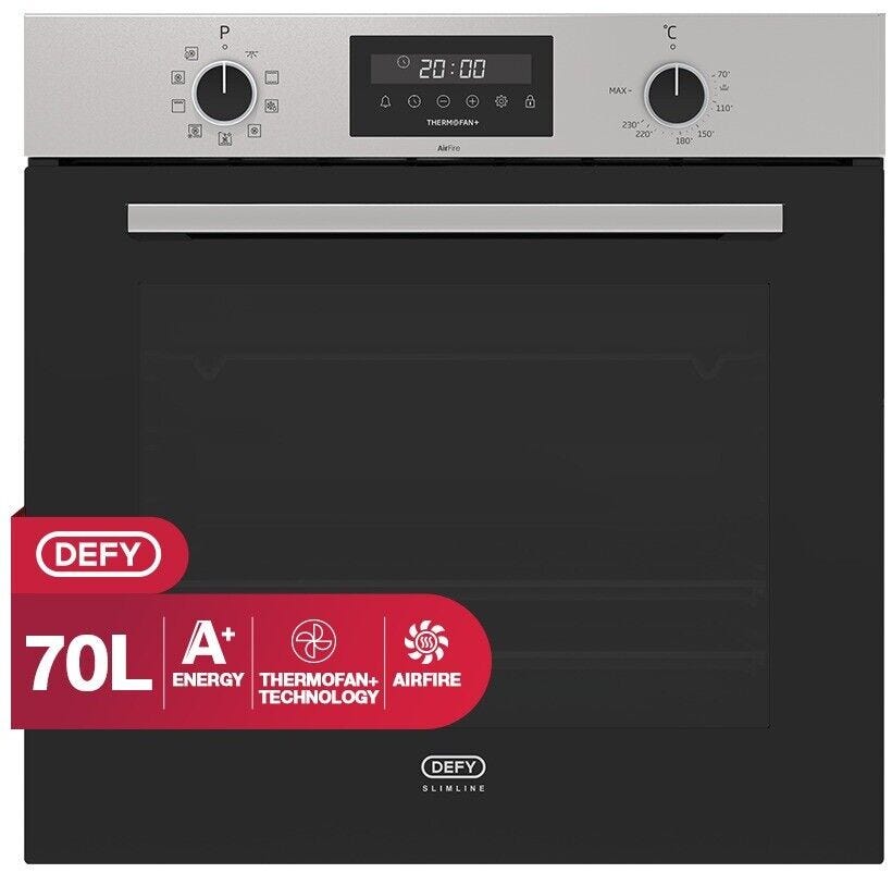 Defy 60cm Inox Built-in Oven With Thermofan+Fan & Airfire - DBO696