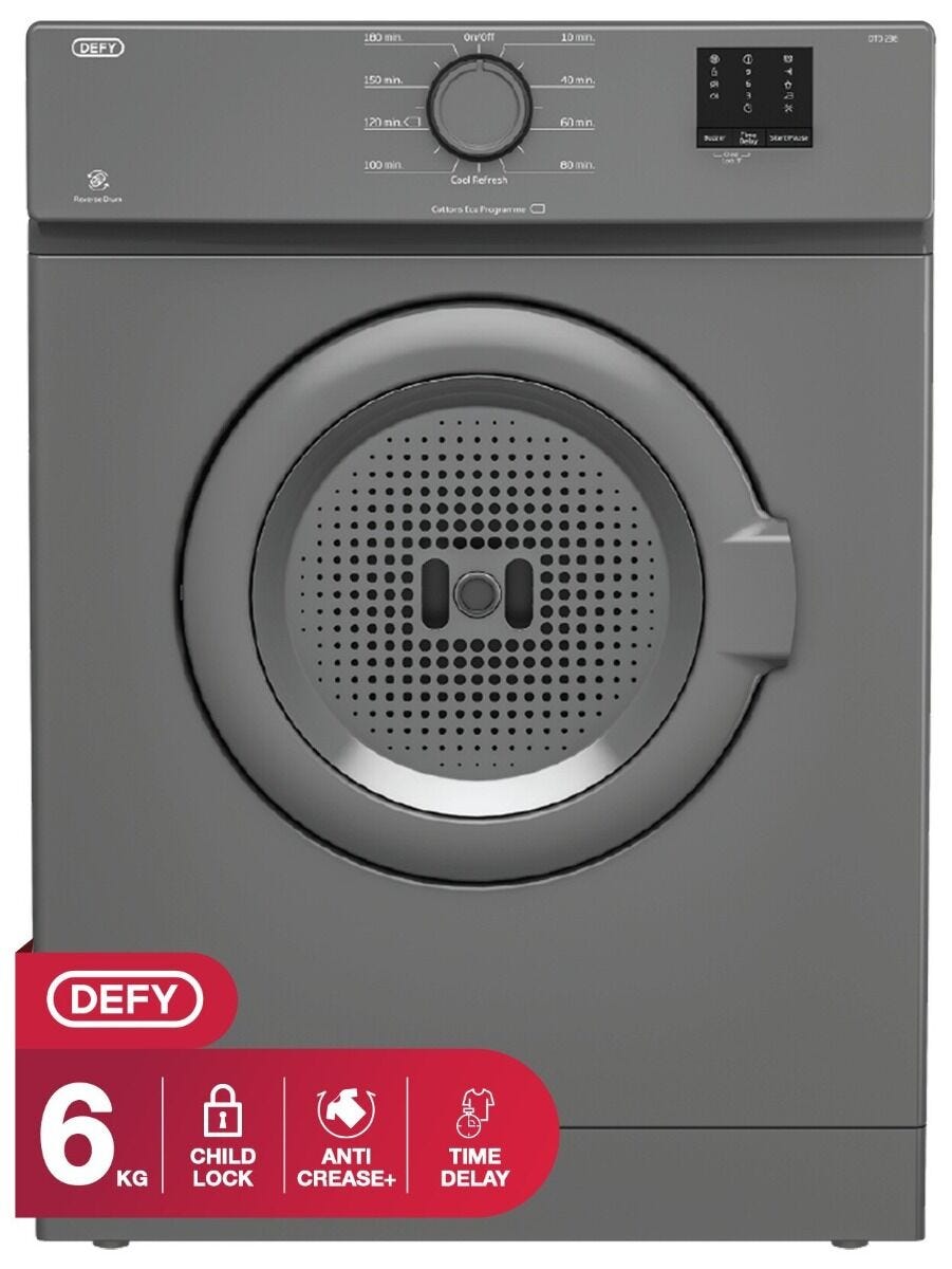 Defy 6kg Grey Air Vented Dryer -  DTD236