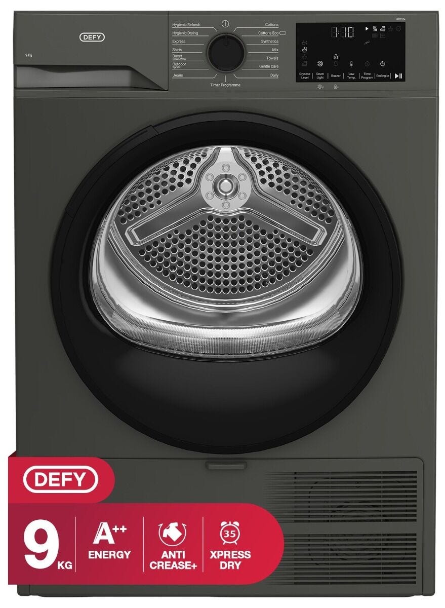 Defy 9kg Grey Heat Pump Dryer - DTD324
