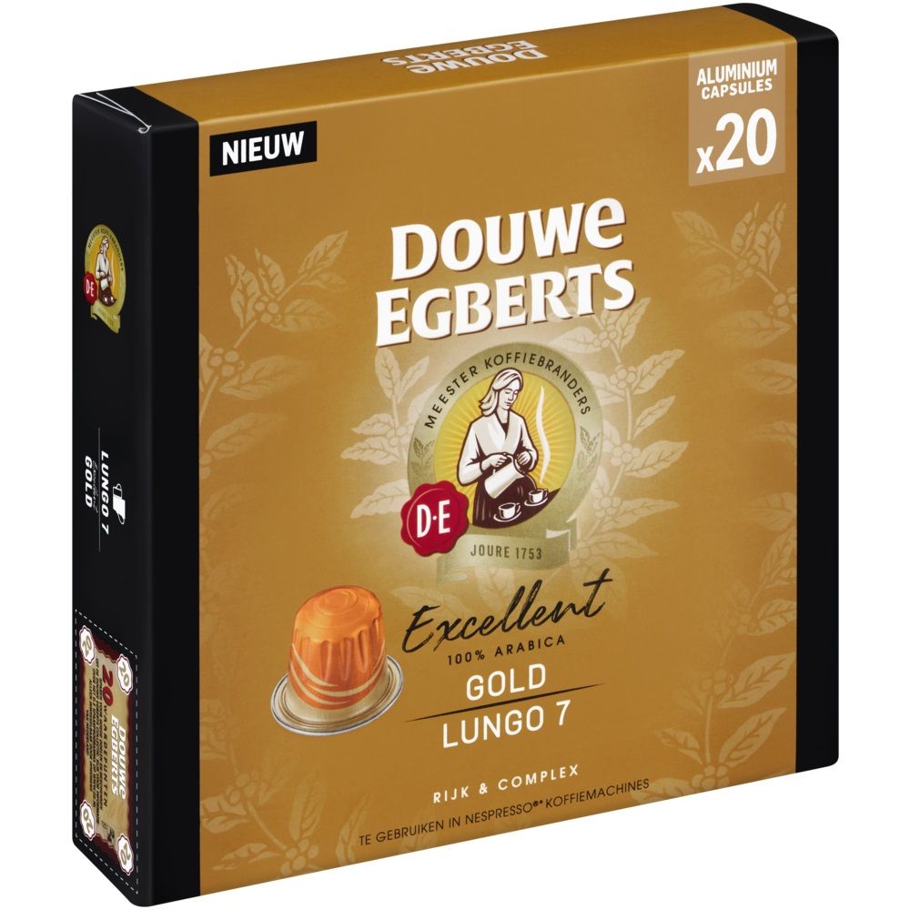 Douwe Egberts Excellent Gold Lungo 7 Coffee Capsules - Pack of 20 capsules