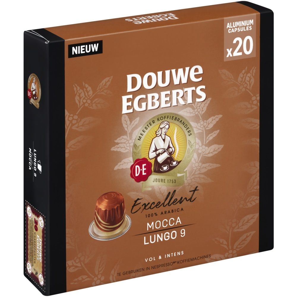 Douwe Egberts Excellent Mocca Lungo 9 Coffee Capsules - Pack of 20 capsules