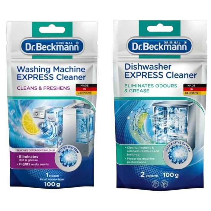 Dr. Beckmann 2 x 100g Dishwasher & Washing Machine Express Cleaner Combo