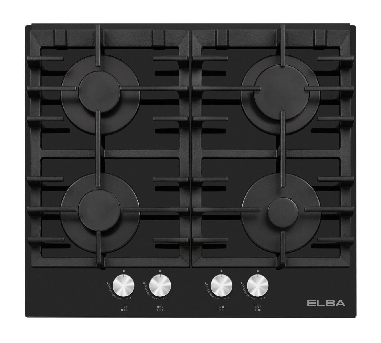 Elba 60cm Black 4 Burner Gas On Glass Hob - T65-450G