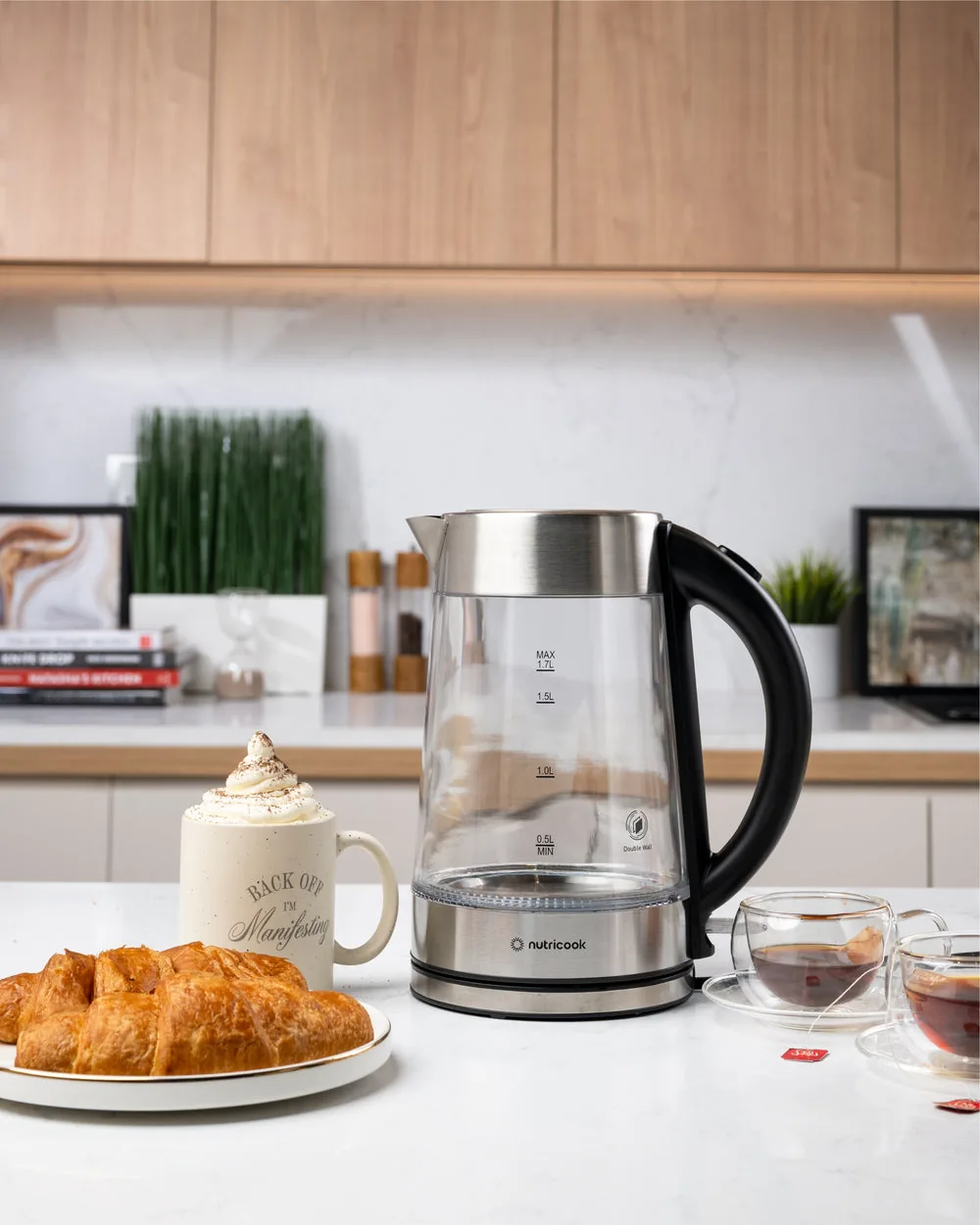 Electric Glass Kettle - 1.7L | Double-Wall Heavy Duty Elite Durability