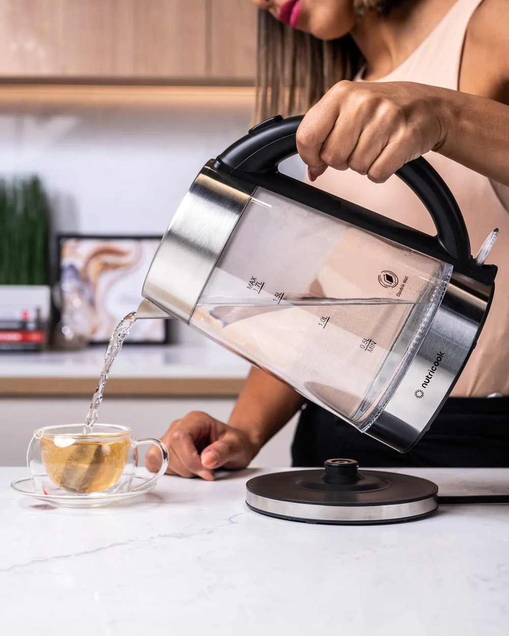 Electric Glass Kettle - 1.7L | Double-Wall Heavy Duty Elite Durability