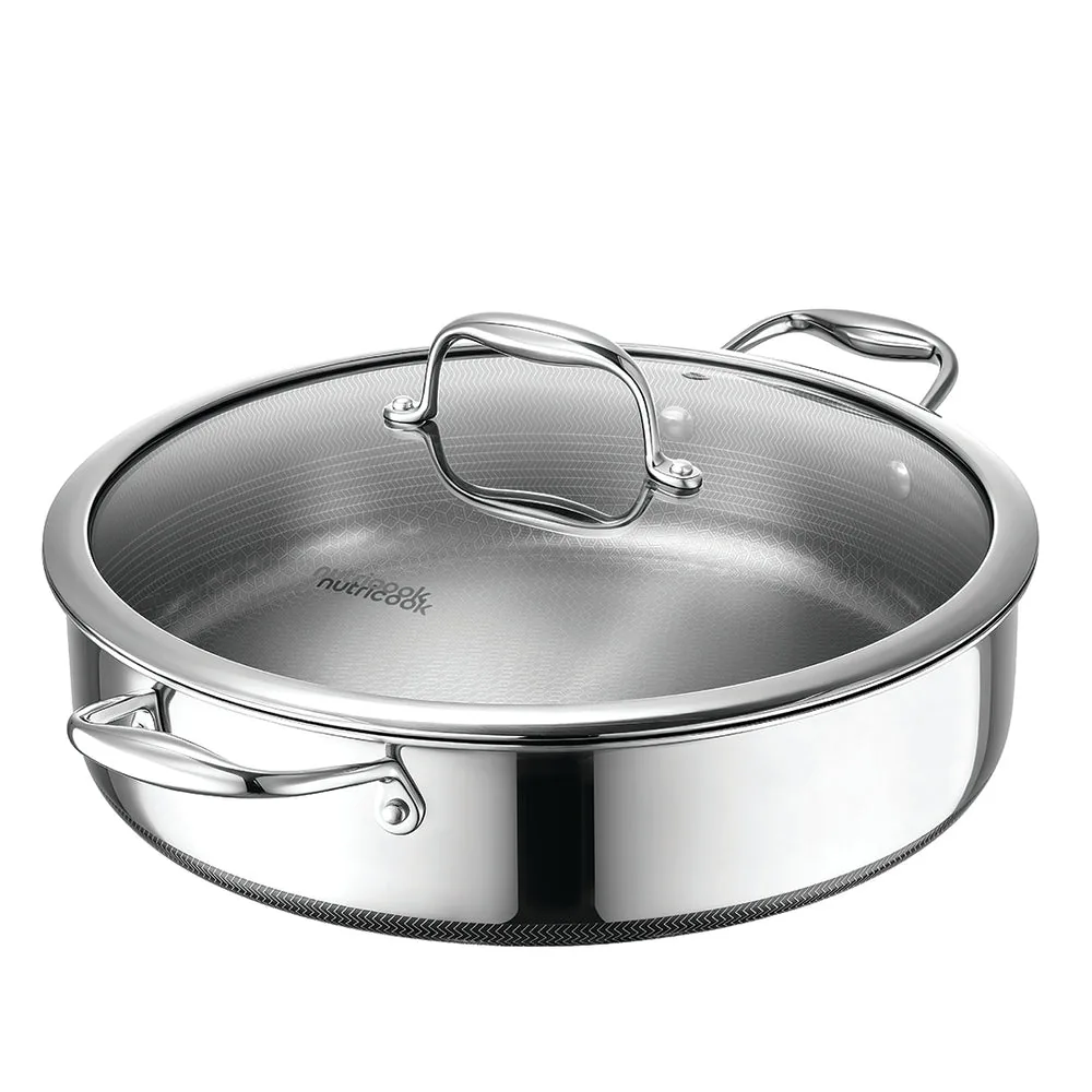 Eterna Tri-Ply 30cm Low Pot with Lid (Kadai)