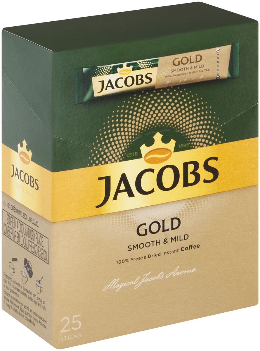 Jacobs Gold Instant Coffee Sticks - Pack of 25 x 1.8g Sachets