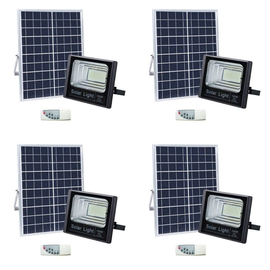 100W LED Solar Flood Light - Pack of 4