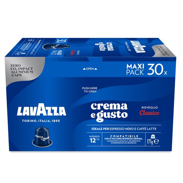 Lavazza Classico for Nespresso - 30 Aluminium Coffee Capsules Maxi Pack