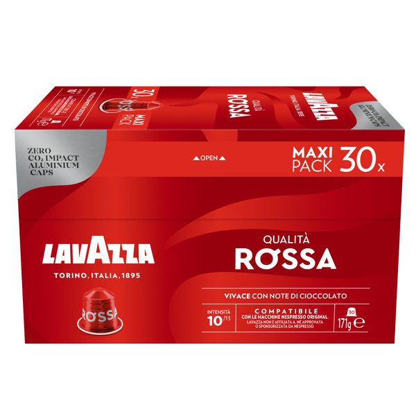 Lavazza Rossa for Nespresso - 30 Aluminium Coffee Capsules Maxi Pack