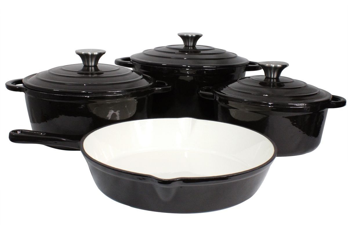 Dutch Pot Cookware Set Cast Iron - 7 Piece