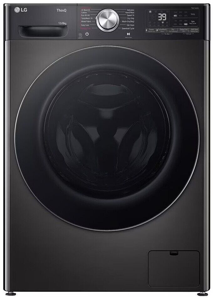 LG 13/8kg Black Finish Front Loader Washer Dryer Combo With AI DD™ & Steam+™ - F4Y9LCP2ZB