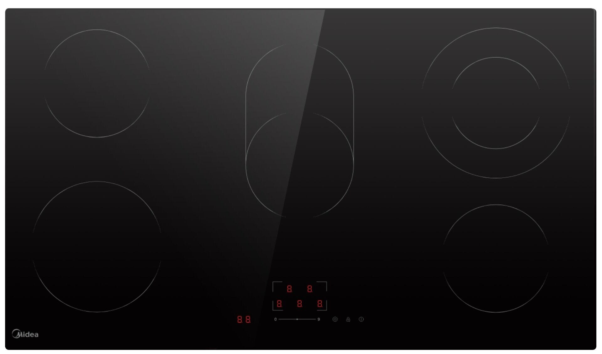 Midea 90cm 5 Zone Ceramic Slide Touch Control Hob - MC-9V8408R202