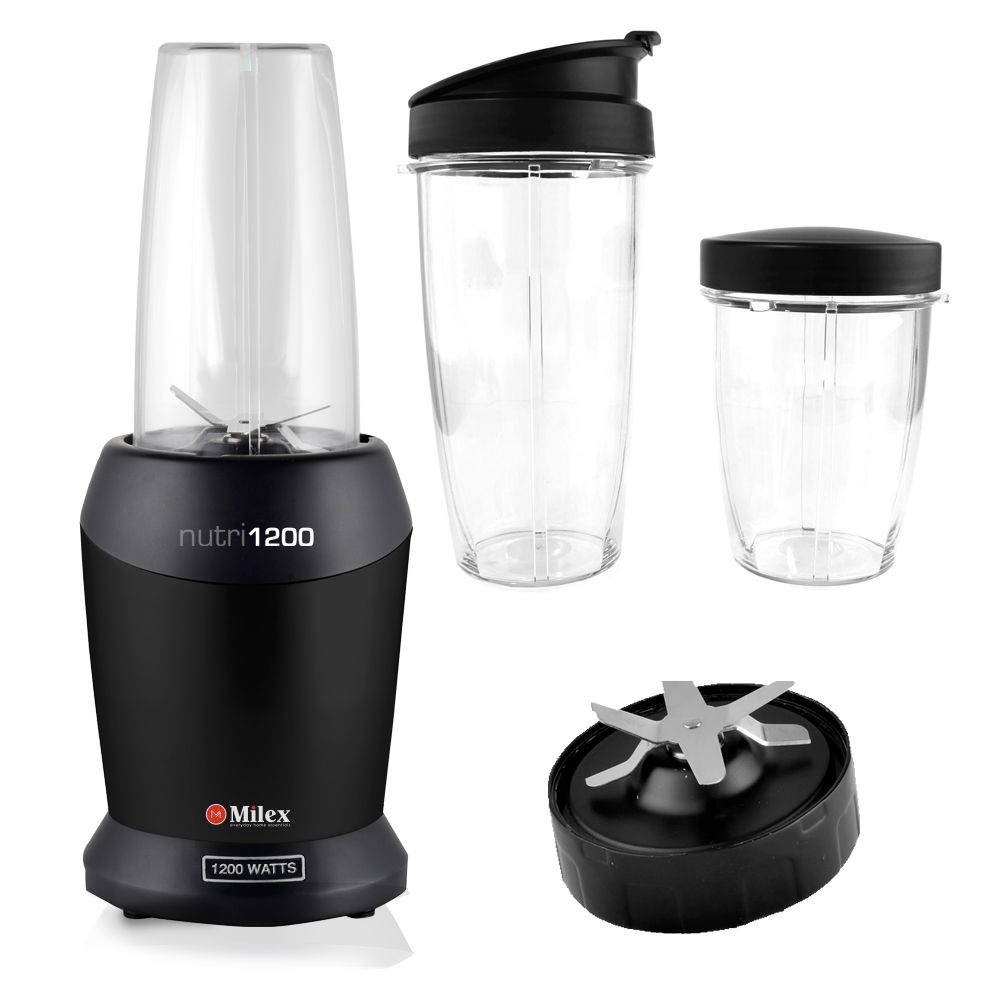 Milex Nutri 1200 Blender - 1200W 8-in-1 Nutritional Blender | Black