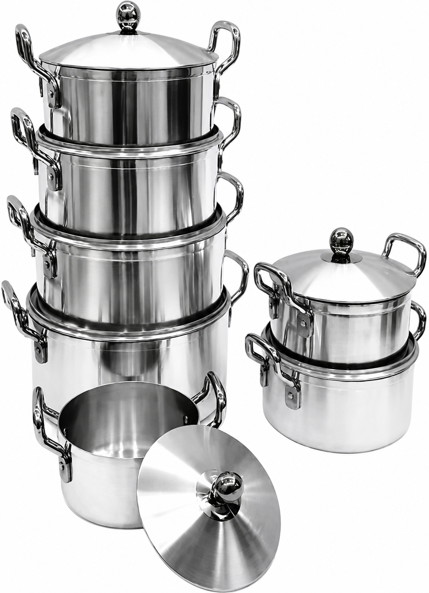 Royal Homeware 14 Piece Aluminium Pot Set
