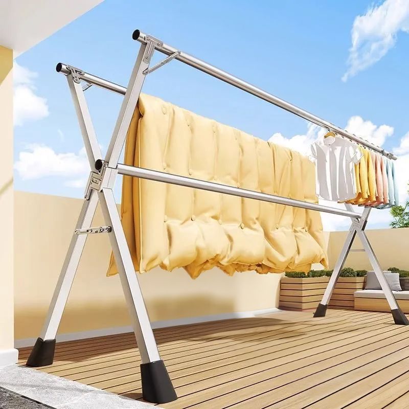 Clothes Rack Foldable Clothing Stand Laundry Drying Hanger with 20 Hooks