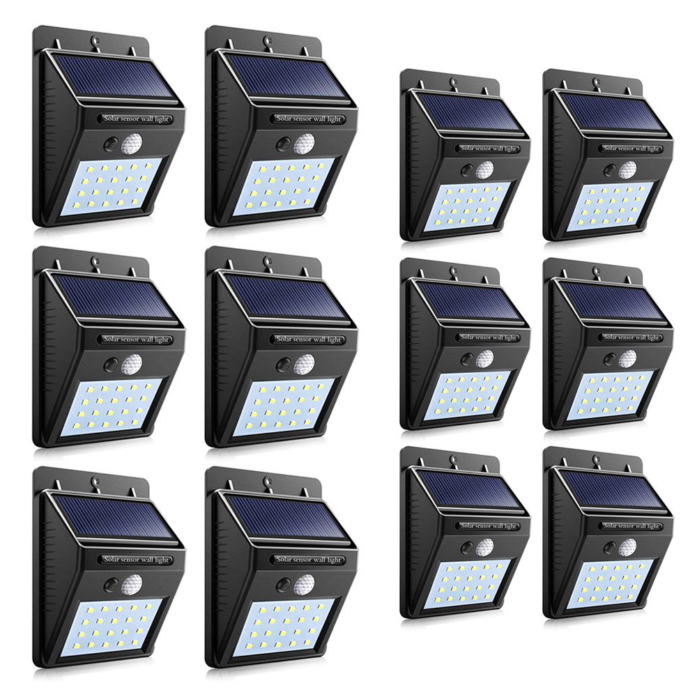 Set of 12 PIP Motion + CDS Night Sensor Solar LED Wall Light