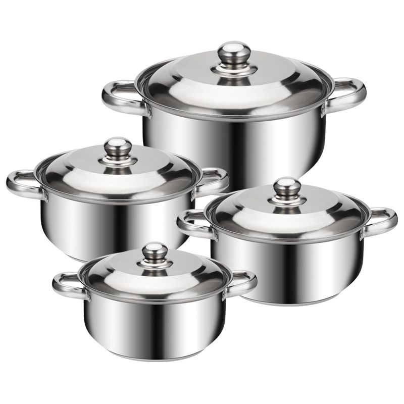 Stainless Steel Non-Stick 8 Piece Cookware Set 18/20/22/24cm,With Lids