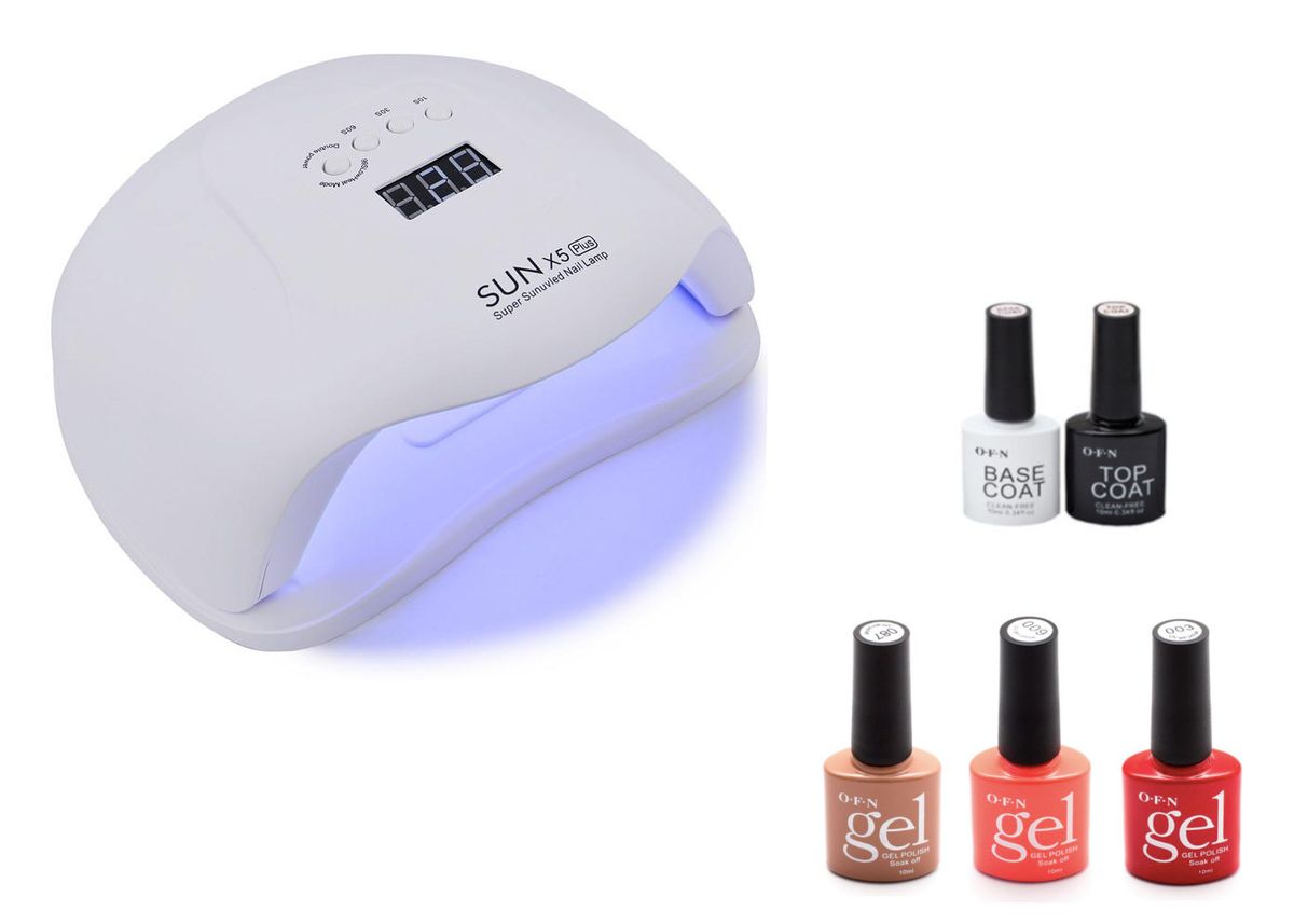 Sun UV Lamp Nail Dryer & 5 Gel Nail Polish