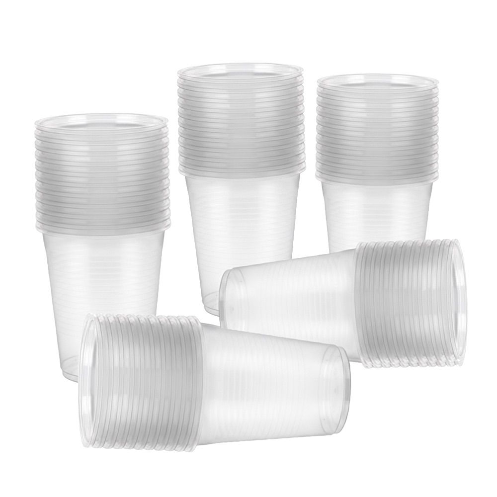 Crystal-clear 100 piece plastic cups for every celebration