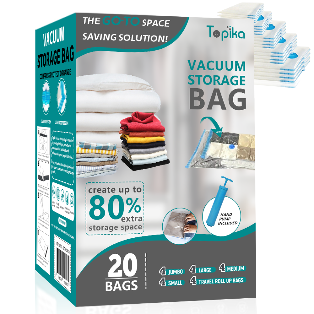 Topika Vacuum Storage Bags, Sealer Clothes Storage for Home & Travel
