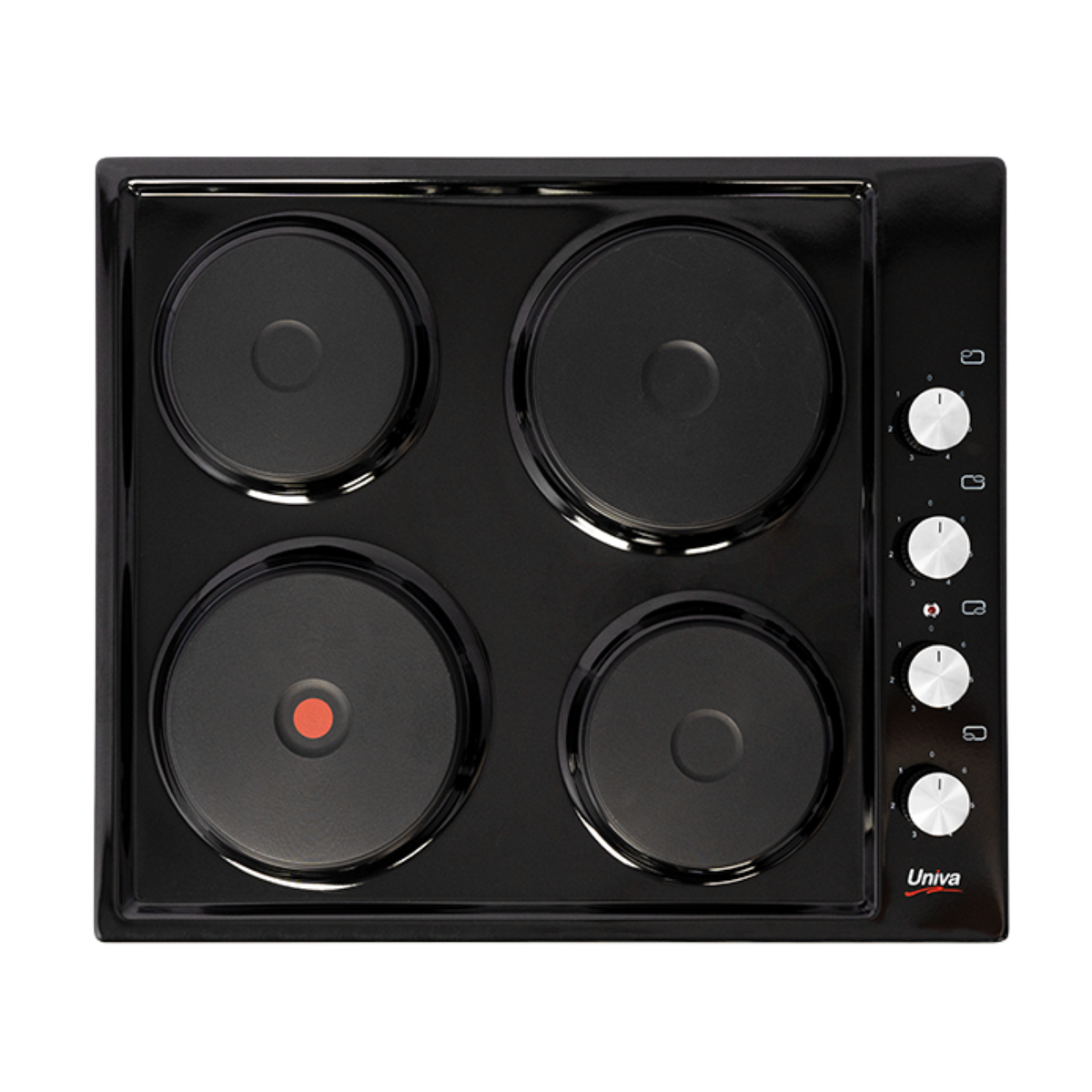 Univa 4 Solid Plate Hob With Control Panel - U156B - Black