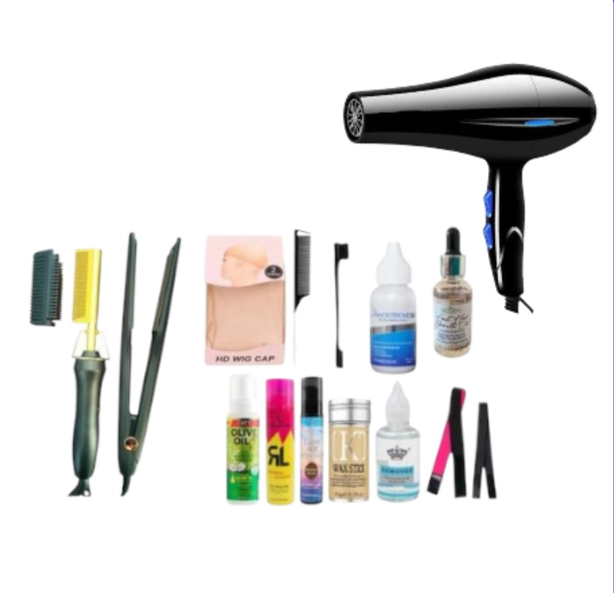 Wig Installation Kit with Hair Dryer & Hair Growth Oil